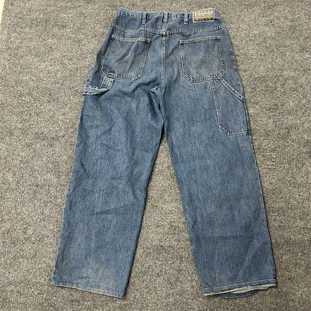 Sandy River Carpenter Jeans Mens Size 33 Blue Denim Relaxed Utility Work Pants